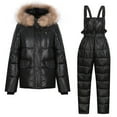 thumbnail image 1 of TMOYZQ Women's Puffer Ski Jackets and Overalls Jumpsuits Set 2 Piece Snowboarding Snowsuits Warm Winter Insulated Waterproof Windproof Hooded Snow Coat with Coveralls Outfits, 1 of 5