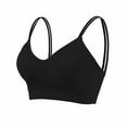 thumbnail image 1 of TMOYZQ Women's Seamless Sports Bras Ribbed Wireless Padded Yoga Bra Camisoles Low Impact V Neck Strappy Medium Support Bra Lightly Lined Bralettes Cami Crop Top for Workout Fitness, 1 of 4