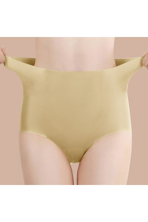 Women's Seamless Underwear High Waisted Tummy Control No Show Panties Full Coverage Stretch Briefs