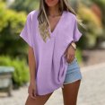 thumbnail image 1 of TMOYZQ Women's Short Sleeve Tops Oversized V Neck Tops Casual Summer Loose Lightweight T Shirts Ladies Basic Tees, 1 of 9