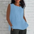 thumbnail image 1 of TMOYZQ Women's Tank Tops Sleeveless Tunic Pleated Crew Neck Blouses Summer Dressy Casual Loose Spring T Shirts, 1 of 5