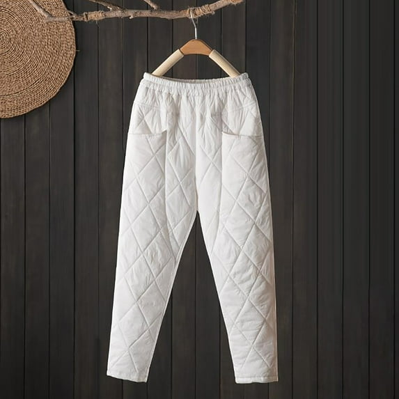 TMOYZQ Women's Wide Leg Lightweight Puffer Down Pants Winter Warm Windproof Waterproof Insulated Softshell Outdoor Hiking Snow Ski Pants with Pockets for Camping, Hiking