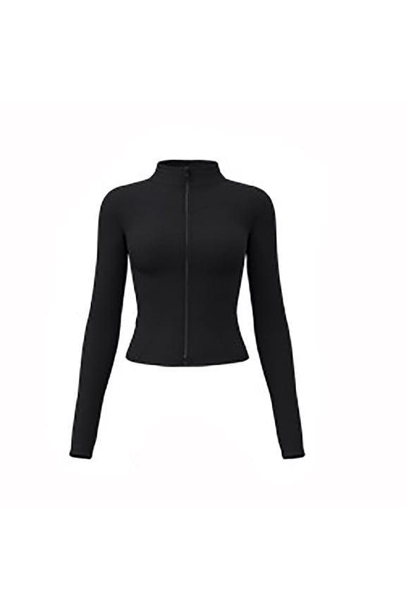 Women's Workout Jacket Full Zip Thickened Warm Athletic Jackets Long Sleeve Slim Fit Tops Casual Lightweight Velvet Lined Cropped Active Yoga Tops