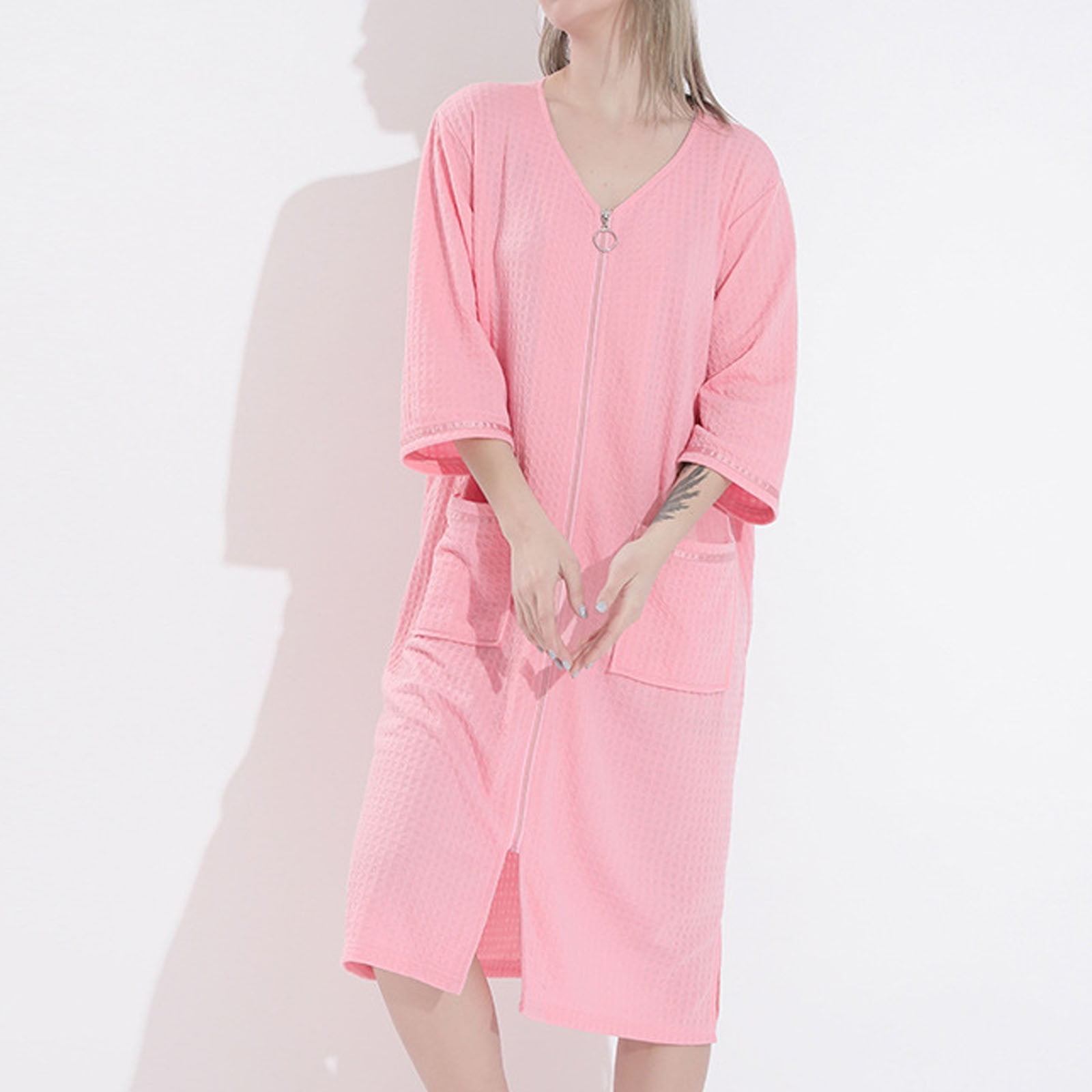 WiWi Women's Bamboo Nightgown - 3/4 Sleeve Sleep Shirt Lightweight Pajamas Plus Size S-4X, Aqua - View #4