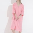 thumbnail image 1 of TMOYZQ Women's Zipper Front V Neck Waffle Robes 3/4 Sleeve Zip Up Soft Cotton Long Housecoats Lightweight Knee Length Bathrobe Nightgown Casual Loose Sleepwear Loungewear with Pockets, 1 of 4