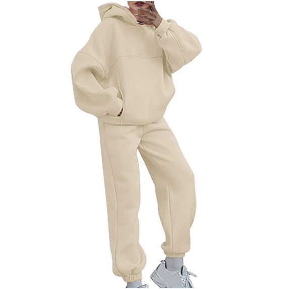 TMOYZQ Womens 2 Piece Outfits Lounge Pullover Hoodie Sweatsuit Sets Oversized Long Sleeve Sports Sweatshirt Baggy Fall Fashion Sweatpants with Pockets