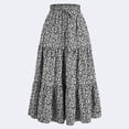 thumbnail image 1 of TMOYZQ Womens Boho Floral Maxi Skirt 2025 Summer Trendy Elastic Waist Pleated Aline Flowy Beach Vacation Long Skirts, 1 of 4