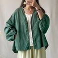 thumbnail image 1 of TMOYZQ Womens Cardigan Oversized Cotton Linen Blazer Casual Long Sleeve Spring Summer Jackets, 1 of 7