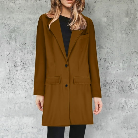 Cxenplz Womens Cardigan Sweaters Knit Open Front Long Coatigan Lapel Knee Length Cardigan Coat with Pockets