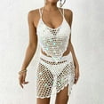 thumbnail image 1 of TMOYZQ Womens Crochet Swimsuit Cover Up 2025 Hollow Out Swim Beach Cover Ups Drawstring 2 Piece Fashion Bathing Suit Coverup, 1 of 5