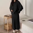 thumbnail image 1 of TMOYZQ Womens Fall Fashion 2025 2 Piece Outfits Sweater Sets Casual Long Sleeve Oversized Top and Bodycon Maxi Long Skirt Knit Dresses Lounge Sets, 1 of 4