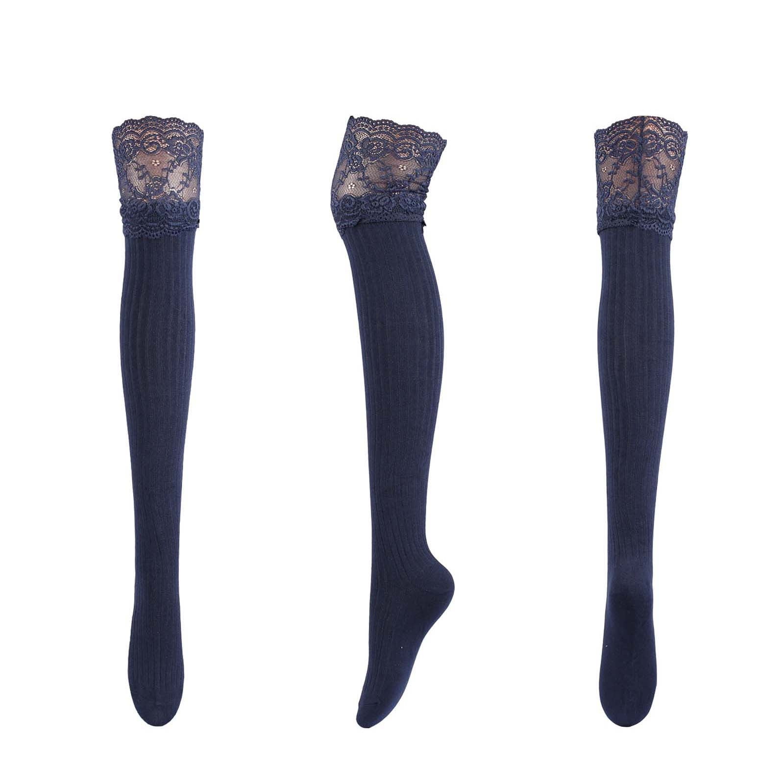 Annes styling Overknee dames sokken kniehoog klassiek 60 DEN halterloze kousen lang Vernica, bianco, One size