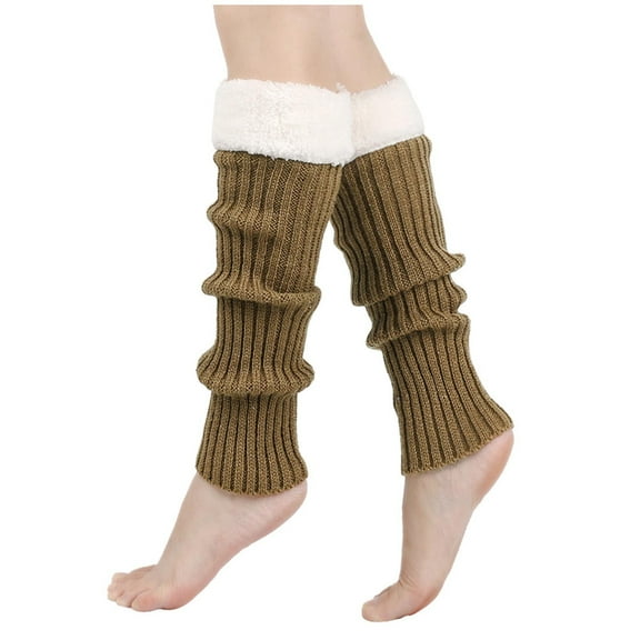 TMOYZQ Womens Leg Warmers Thick Fashion 80s Ribbed Knitted Stirrup Leg Warmers Socks for Women Winter Socks Extra Soft long leg warmers for Yoga Dance