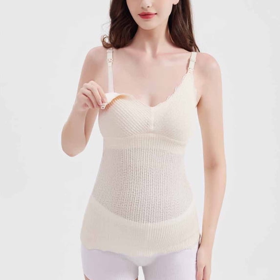 TMOYZQ Womens Nursing Tank Tops with Built in Bra Maternity Brasieres Camisole for Breastfeeding Pregnancy Postpartum Soft Sleeveless Shirts with Adjustable Straps
