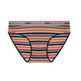 thumbnail image 1 of TMOYZQ Womens Plus Size Seamless Underwear Soft Stripe Print Full Coverage Stretch Invisible Briefs Breathable High Waist Tummy Control Panties, Size M-4XL, Mulit Color, 1 of 2