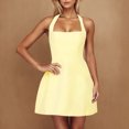 thumbnail image 1 of TMOYZQ Womens Summer Dresses Halter Neck Bodysuit Mini Dress Casual Sleeveless Dresses Backless A-line Cocktail Dress, 1 of 9