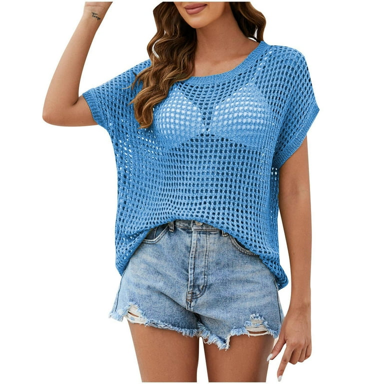 Casual Solid Hollowed Out Strap Design O Neck Short Sleeve Two Pieces Casual Solid Hollowed Out Strap Design O Neck Short Sleeve Two Pieces