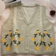 thumbnail image 1 of TMOYZQ Womens Sweater Vest Vintage Hollow-Out Crochet Knit Sleeveless Vest Waistcoat Button Up Floral Loose Crop Cardigan Top Cover up Crop Tops, 1 of 7