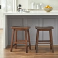 thumbnail image 1 of TMS 29" Barnaby Saddle Bar Stool, Set of 2, Brown, 1 of 5