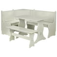 thumbnail image 1 of TMS 3-Piece Corner Reversible Indoor Dining Breakfast Nook with Storage, Includes Nook, Table and Bench, Antique White, 1 of 8
