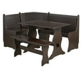 thumbnail image 1 of TMS 3-Piece Corner Reversible Indoor Dining Breakfast Nook with Storage, Includes Nook, Table and Bench, Espresso, 1 of 6