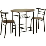 TARGET MARKETING SYSTEMS TMS 3-Piece Indoor Metal Bistro Dining Set, Includes Round Table and Chairs, Black/Espresso