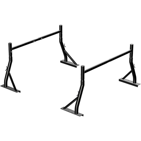 TMS 800 Ibs Capacity Extendable Universal Steel Pick-Up Truck Ladder Rack Utility Two Bar Set