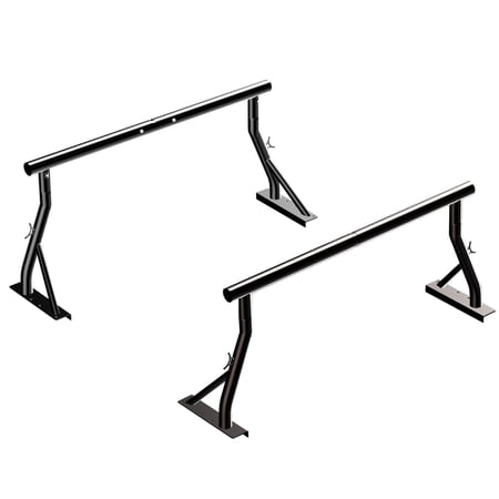 TMS 800LB Capacity Extendable Non-Drilling Pickup Rack Ladder Rack Lumber Utility 2 Bars with Mounting Clamps