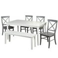 thumbnail image 1 of TMS Albury 6-Piece Cross Back Dining Set with Bench, Multiple Colors, 1 of 8