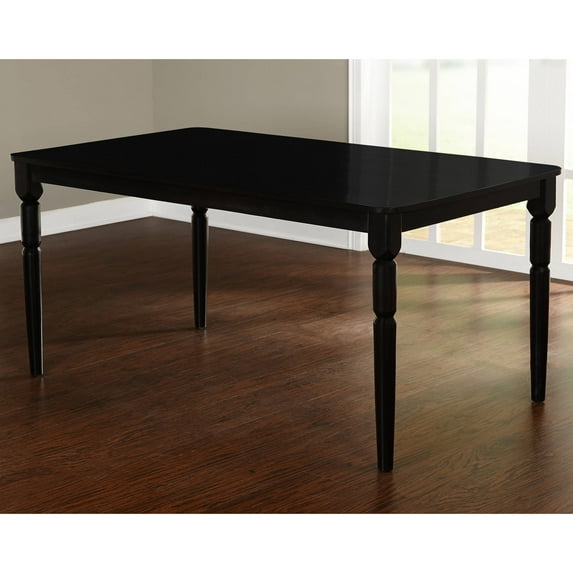 TMS Albury Turned Leg Dining Table, Black Finish