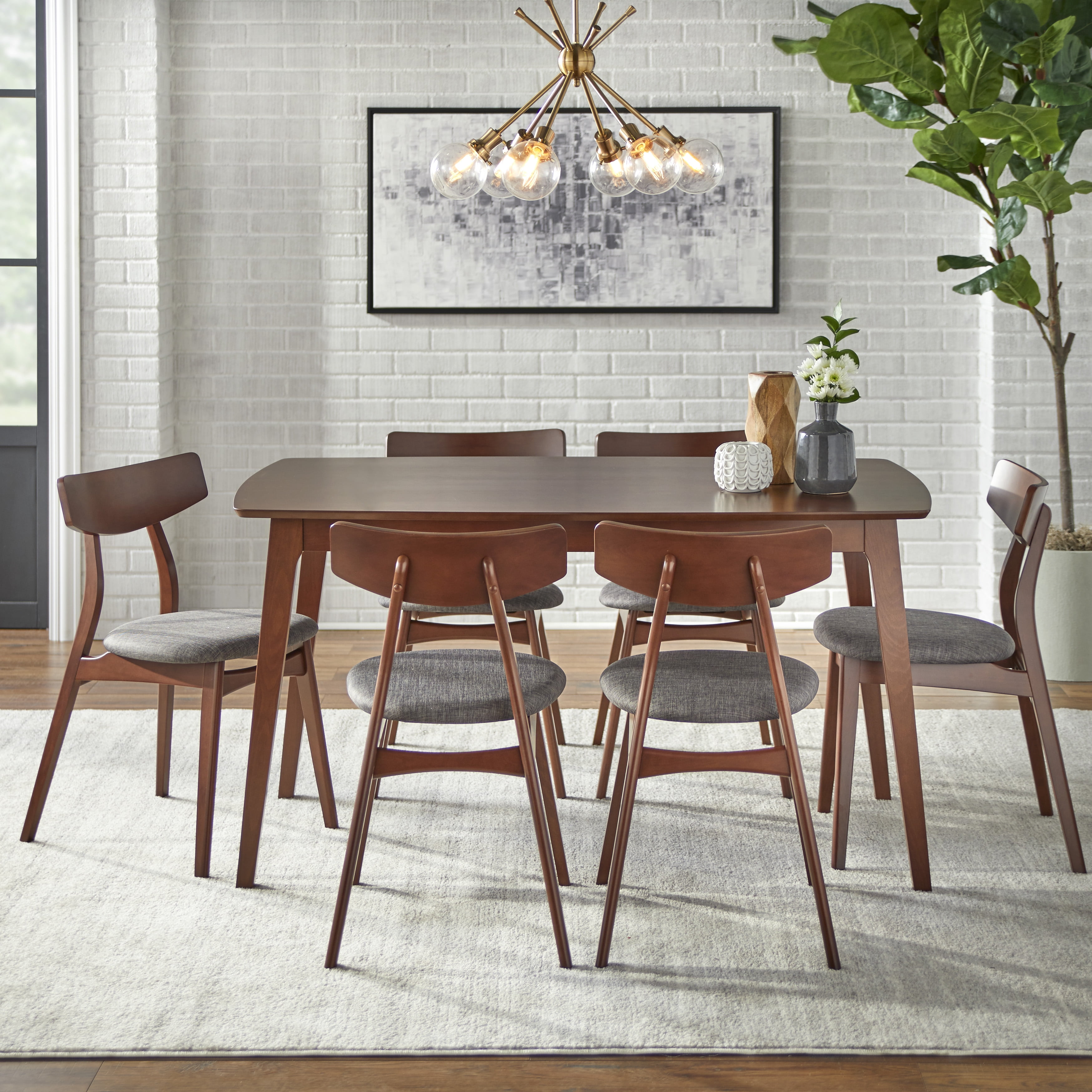 TMS Archer 7 Piece Dining Set, Yellow