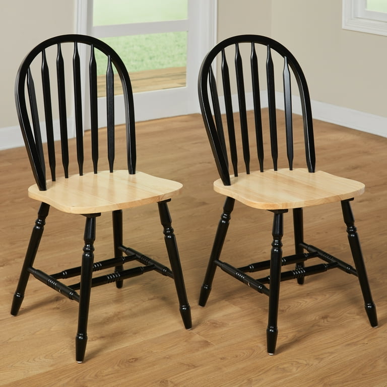 Free Shipping TMS Arrowback Indoor Dining Chair Set of 2 Black Natural Walmart