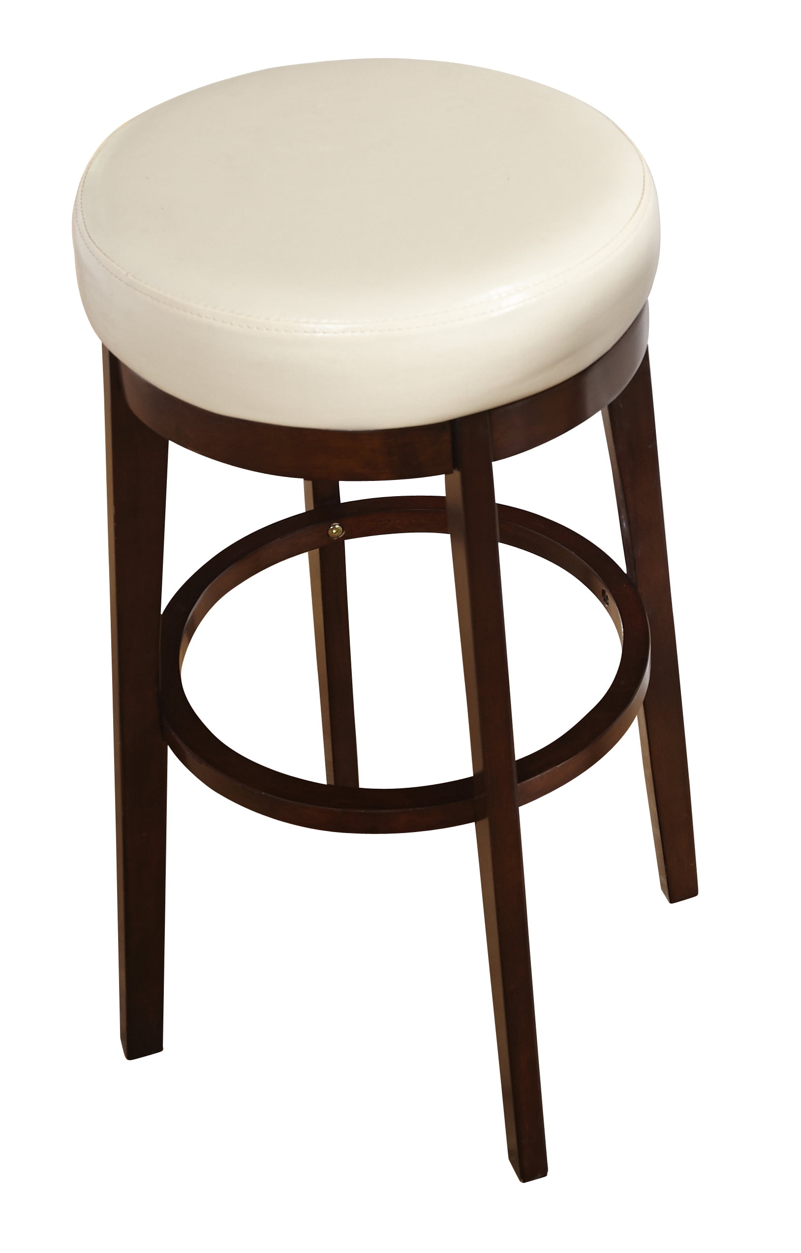 TMS Avenue 30" Round Indoor Swivel Bar Stool, Rich Brown/Cream Faux Leather