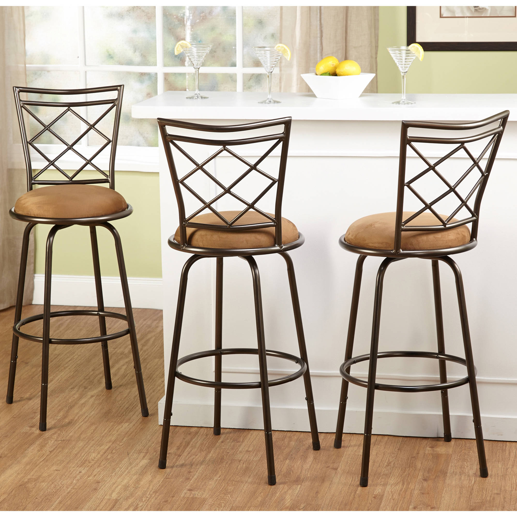 TMS Avery Bar Stool with Swivel & Adjustable Height, Brown, Set of 3 - image 1 of 3