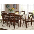 thumbnail image 1 of TMS Brown Albury 7-Piece Cross Back Dining Set, Brown Finish, 1 of 4