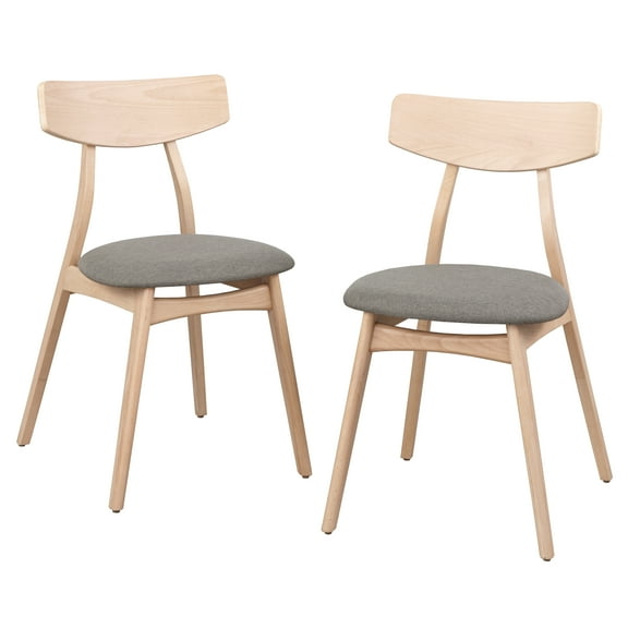 TMS Cadiz Indoor Dining Chair, Set of 2, Natural/Gray