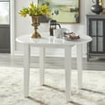 thumbnail image 1 of TMS Chadwick 40” Round Solid Wood Drop Leaf Dining Table, White, 1 of 5