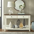 thumbnail image 1 of TMS Charleston Rectangular Two-Tone Wood Sofa Table, Chestnut Brown and Off-White Finish, 1 of 4