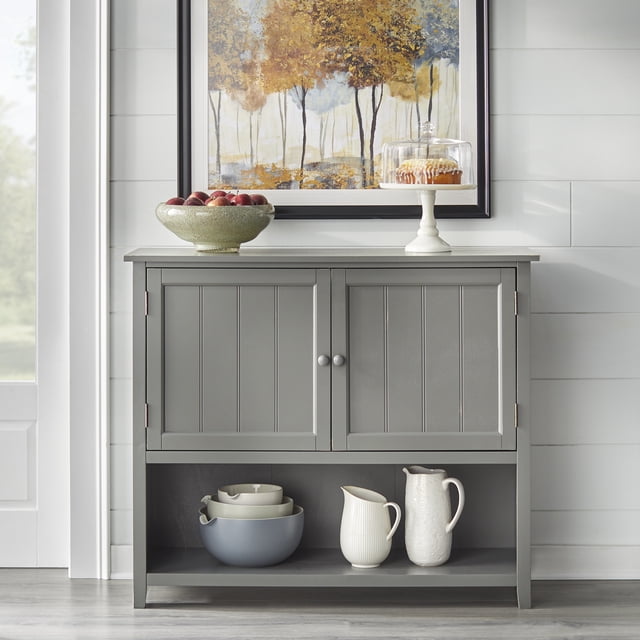 TMS Chase 42" Open Shelf Sideboard Buffet, Charcoal Gray