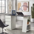 thumbnail image 1 of TMS Como Modern 20 in x 49.5 in x 29.75 in MDF Portable 2 Box Drawer/1 File Drawer Writing Desk, Black/White, 1 of 5