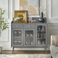 thumbnail image 1 of TMS Conlee Vintage 47" Sideboard/Buffet with Glass Doors, Charcoal Gray, 1 of 3