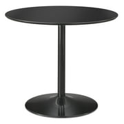 TMS Eldon Round Indoor Metal Pedestal Dining Table, Black