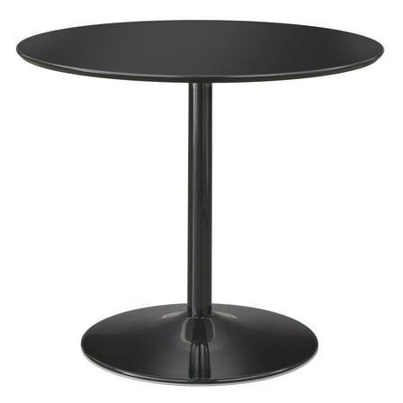 TMS Eldon Round Indoor Metal Pedestal Dining Table, Black