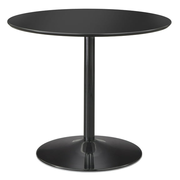 TMS Eldon Round Indoor Metal Pedestal Dining Table, Black
