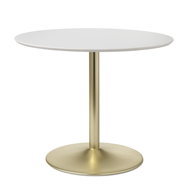 TMS Eldon Round Dining Table, White/Gold photo 1