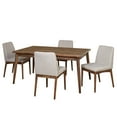 thumbnail image 1 of TMS Element 5-Piece Indoor Dining Set, Includes Table and Chairs, Walnut/Gray, 1 of 8