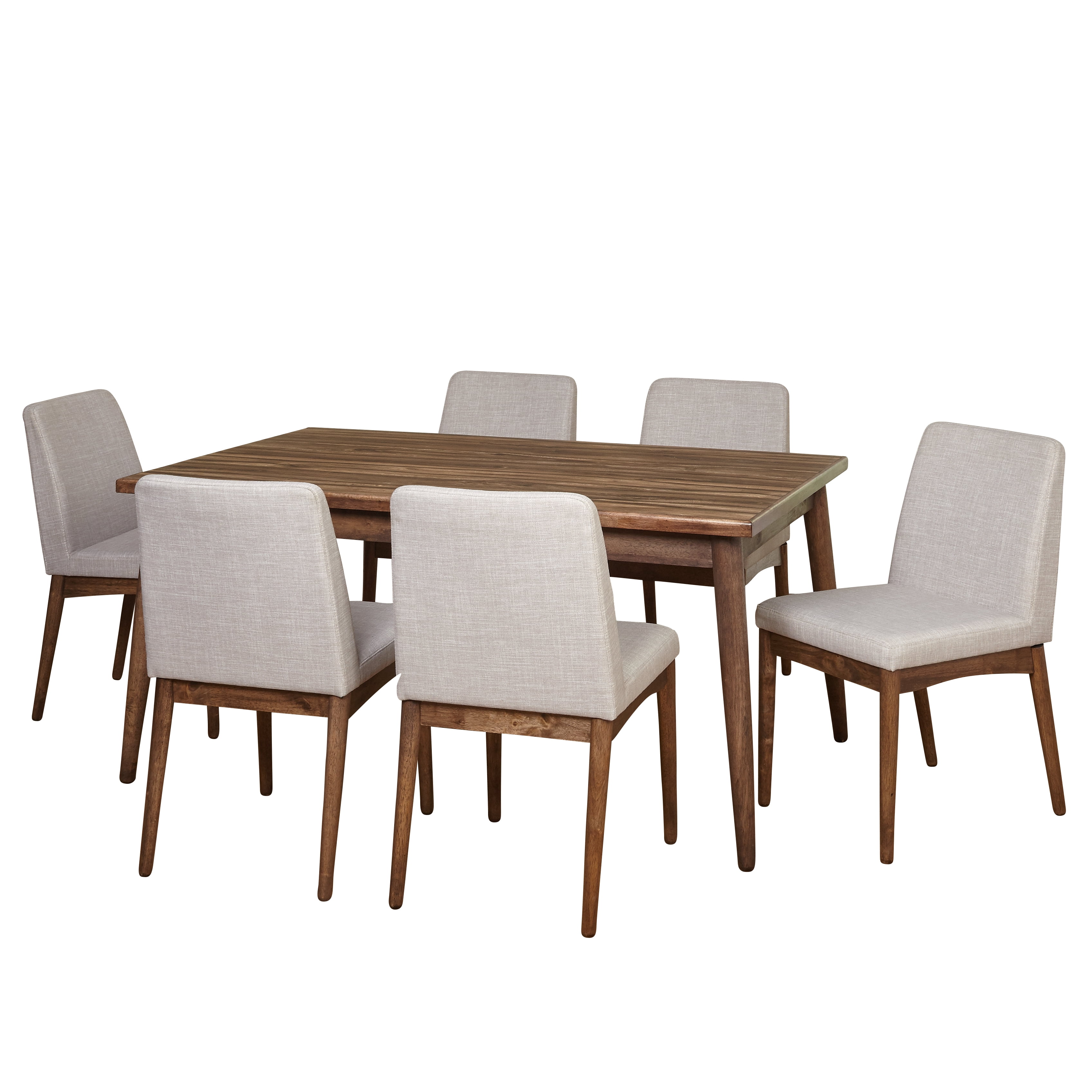 TMS Element 7-Piece Indoor Dining Set - Walnut/Gray - Walmart.com