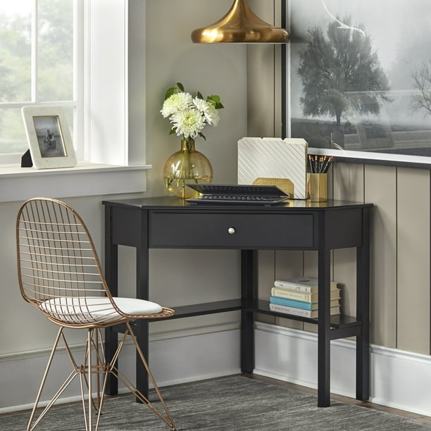 TMS Ellen Corner Writing Desk, Black