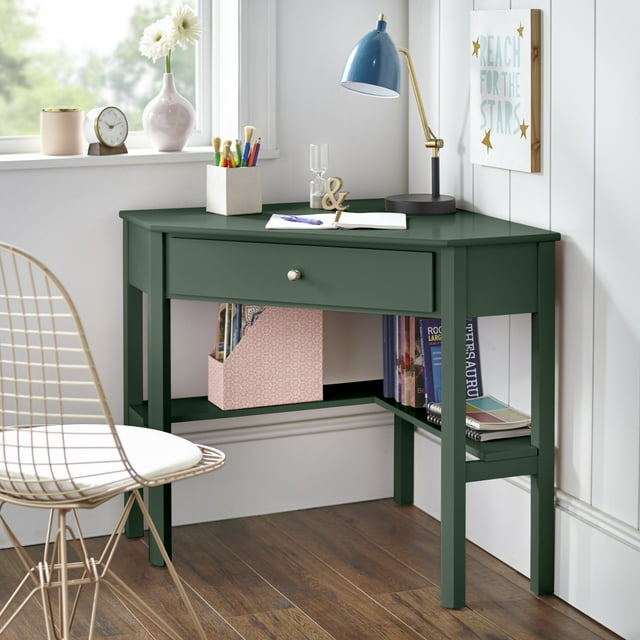 TMS Ellen Corner Writing Desk, Dark Green