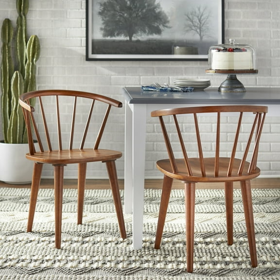 TMS Florence Indoor Dining Chair, Set of 2, Walnut